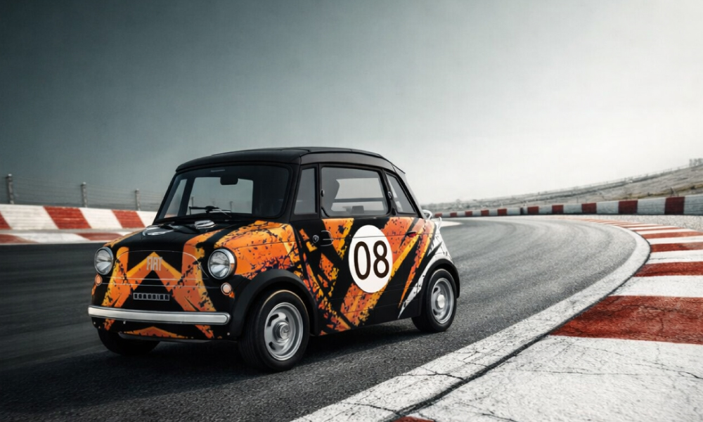 Stadsauto bestickering Fiat Topolino Stadsauto bestickering Fiat Topolino